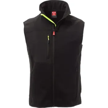 Pánská mikina Pánská softshellová vesta TOUR, Payper Barva: ČERNÁ/ČERNÁ-ŽLUTÁ FL, Velikost: XXS