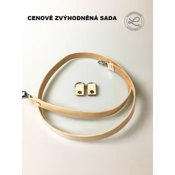 Kabelka Kožená sada na výrobu kabelky ( popruh, poutka ) - přírodní barva (CENOVĚ ZVÝHODNĚNÁ KOŽENÁ SADA /Leather handbag making set (strap, tabs) – natural leather colour. )