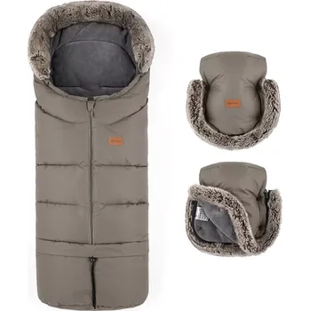 Fusak PETITE&MARS Set zimní fusak Arctic 4v1 + rukavice na kočárek Furry Mocha Mousse (VP-F187205)