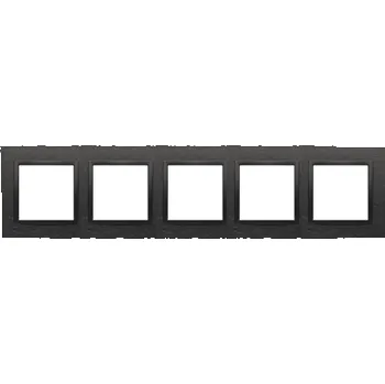 Simon 54 Nature DRN5/83 Rámeček 5 násobný, kovový tmavý nerez / černá matná metalizovaná