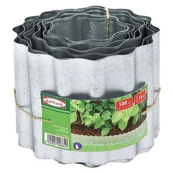 Zahradní obrubník Zahradní obrubník, kov, stříbrný, 5 m × 140 mm 99684