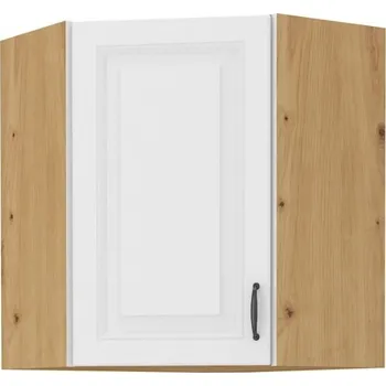 Stolarz-Lempert Kuchyňská skříňka Stilo WHAR - horní rohová 60x60 GN-72 1F (45°), bílá + Artisan