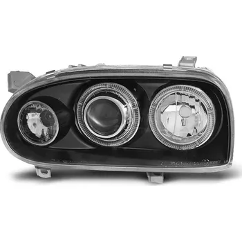 Přední světlomet TUNING-TEC Přední světla VW Golf III 92-98 Angel Eyes - černé 2