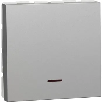 vypínač a zásuvka Spínač dvoupólový 32A s kontrolkou, Alu