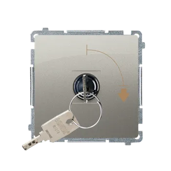 vypínač Simon Basic BMW1K.01/29 Spínač jednopólový na klíč (přístroj s krytem), 2 polohový, řazení 0-1 saténová