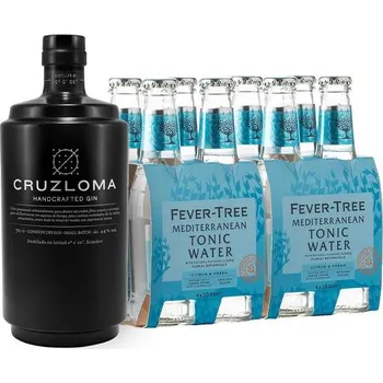 Gin Cruzloma Handcrafted Gin 44,0% 0,7l + Fever-Tree Mediterranean Tonic 8x0,2 l (set)