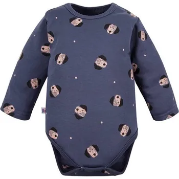 Kojenecký body Eevi Body dlouhý rukáv Puppy Playtime TMAVĚ MODRÁ - 74