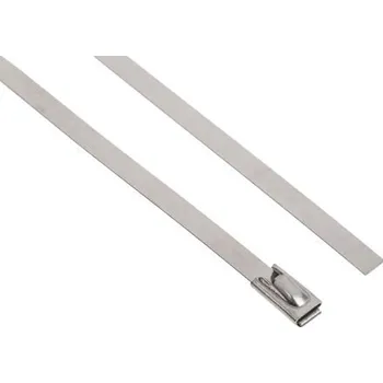 Stahovací páska Kabelová vázací páska kuličková 360mm 4,6 mm Stříbrná Nerezová ocel RS PRO