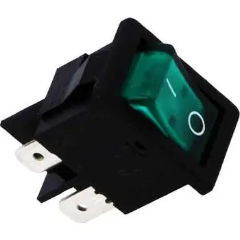 vypínač MIRS-101-C3-G kolébkový spínač 12V zelený