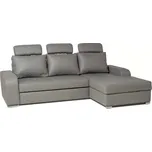 Kožená sedací souprava KENZO LUX, levá, šedá (U-25)