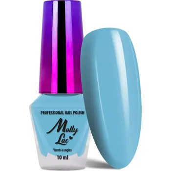 Přípravek na nehty Klasický lak na nehty,10ml - Molly 138 (středně modrý lak na nehty, vysoký lesk, výdrž až 12 dní) (Modrý lak na nehty, 10ml)