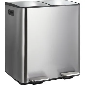 Odpadkový koš Spirella pedálový odpadkový koš na tříděný odpad ALIYA, kartáčovaná nerez ocel, 2 x 20 L