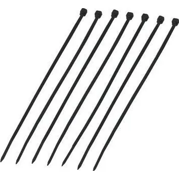 Stahovací páska Stahovací pásky, 200mm x 2.5mm, UV odolné, 100ks, černé