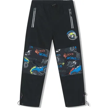 Chlapecké kalhoty Chlapecké šusťákové kalhoty, zateplené - KUGO BU615, černá / černé zipy Barva: Černá, Velikost: 104