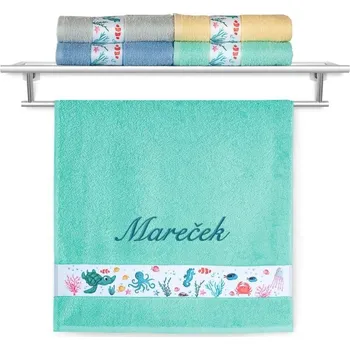 Ručník Ručník se jménem NA PŘÁNÍ 50x100 Mořský svět mint