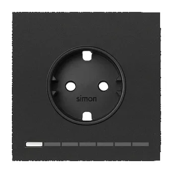 Elektrická zásuvka Simon 100 10021108-238 Sestava 1 násobná iO: 1 zásuvka Schuko černá matná