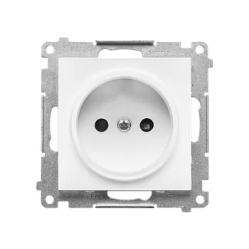 Elektrická zásuvka Simon 55 TG1CZ.01/111 Zásuvka 1 násobná, bez uzemnění, se clonkami bílá matná