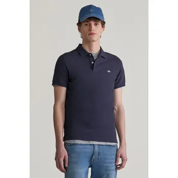 Pánská košile POLOKOŠILE GANT SLIM SHIELD SS PIQUE POLO EVENING BLUE