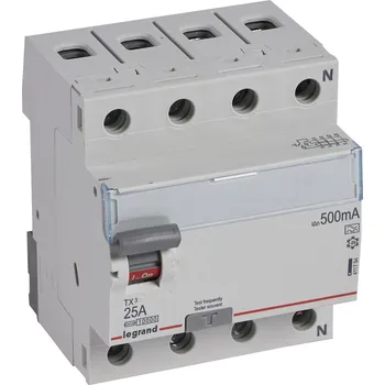 Proudový chránič TX3 CHRÁN. 4P 25A 500MA A *411794 Legrand