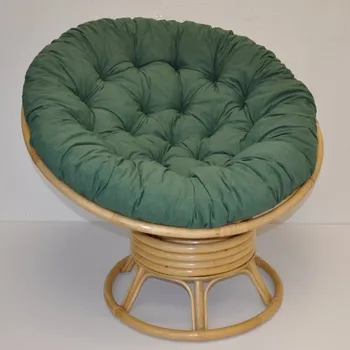 Papasan Ratanový papasan houpací medový polstr tmavě zelený melír