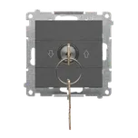 Simon 55 TPZK.01/116 Spínač žaluziový časový, na klíč, 3 polohový, řazení 1-0-2, 5 A / 250 V~ grafitová matná