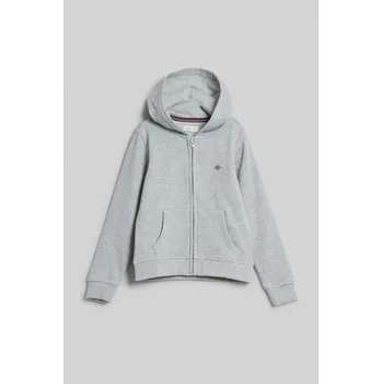 Dívčí mikina MIKINA GANT SHIELD ZIP HOODIE LIGHT GREY MELANGE