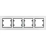 Hager WL9242 Rámeček 4-násobný vodorovný, lumina passion, Alu stříbrná