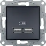 Asfora - 2xUSB nabíjecí konektor 2.1A, antracit *EPH2700271 Schneider electric