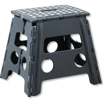 Sada nářadí Kesper Skládací schůdky, plastová stolička, antracit s výškou 32cm