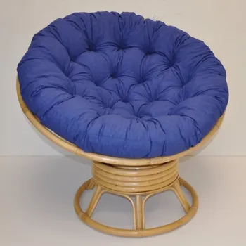 Papasan Ratanový papasan houpací medový polstr tmavě modrý melír