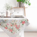 ArtFir Ubrus SUMMER 12 | přírodní/růžové květy 90 x 90 cm