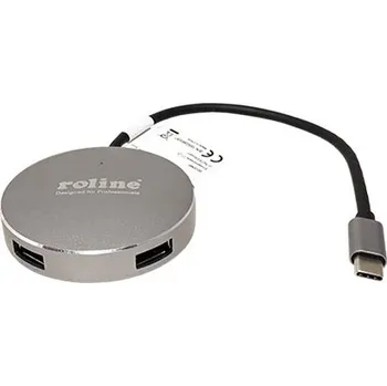 USB hub USB SuperSpeed 5Gbps (USB 3.0) Hub, USB C(M) - 4x USB3.0 A(F), kulatý