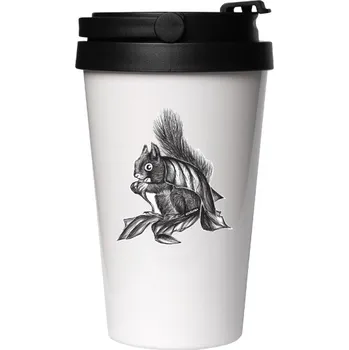 Cestovní nerezový hrnek s potiskem Nerez coffee2go s veverkou