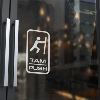 Samolepicí dekorace na vozidlo Samolepka TAM / PUSH - 6x12