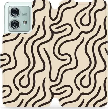 Pouzdro na mobilní telefon Flipové pouzdro Mobiwear - Motorola Edge 40 Neo - VA60S Linky (Knížkové flip pouzdro, obal, kryt na mobil Motorola Edge 40 Neo - VA60S Linky, materiál Umělá kůže + TPU - ochrana 360°, stojánek, silikonová vanička, magnetické zavírání)
