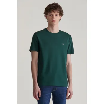 Pánské oblečení TRIČKO GANT REG SHIELD SS T-SHIRT TARTAN GREEN