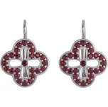 Granát Turnov Stříbrné náušnice čtyřlístek s českým granátem