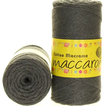 Příze Maccaroni Cotton Macrame tmavě šedá 36-103