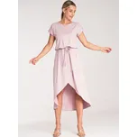 Dámské růžové ležérní viskózové šaty M1041 Pink Velikost: XL