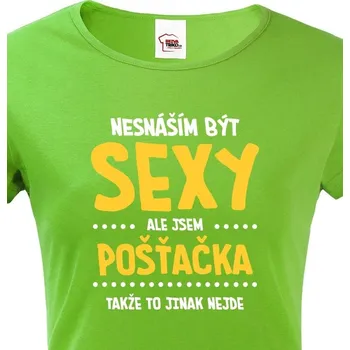 Dámské tričko Dámské tričko sexy pošťačka, Barva Zelená, Velikost XL, Canvas Dámské tričko s krátkým rukávem Bezvatriko.cz 1