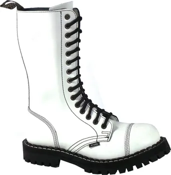 Těžké boty Steel 15dírkové Full White