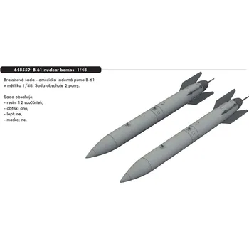 Plastikový model Eduard 1/48 B-61 nuclear bombs