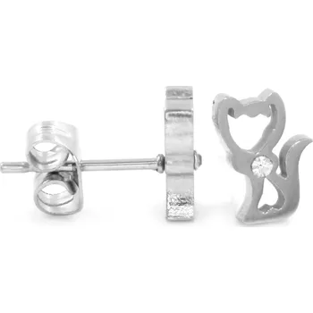 Náušnice BRUNOshop.cz Náušnice KOČIČKA s kamínkem