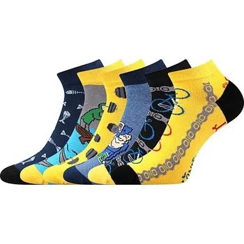 DABL kotníčkové veselé barevné ponožky Lonka - RYBÁŘ 43-46 mix barev