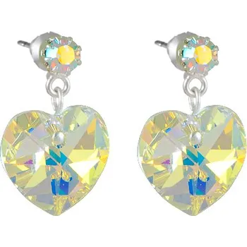 Náušnice Náušnice se Swarovski Elements, visací, tvar srdce, duhová, 14620214-ab