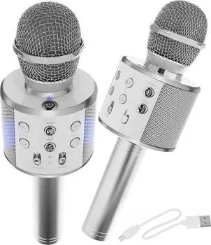 Mikrofon ISO 8997 karaoke bluetooth mikrofon stříbrný