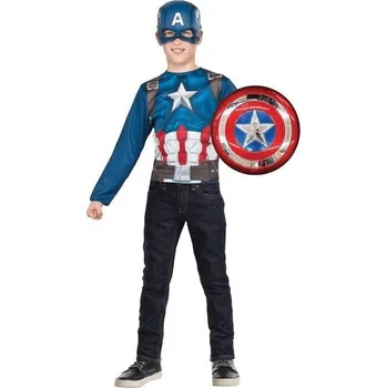 Karnevalový kostým Rubies Avengers Captain America s metalickým štítem kostým