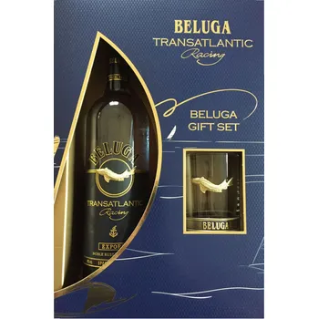 Vodka Beluga Transatlantic Racing Noble Russian 40 % 0,7 l dárková kazeta se skleničkami