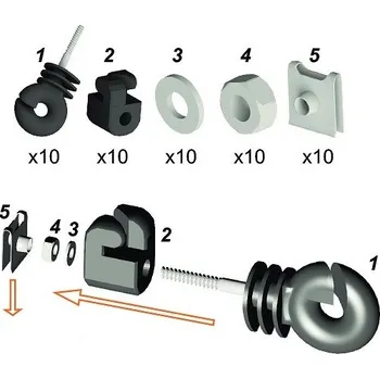 Ohradník Kruhový izolátor VN pro okapové žlaby komplet pro elektrický ohradník proti kunám 10 ks