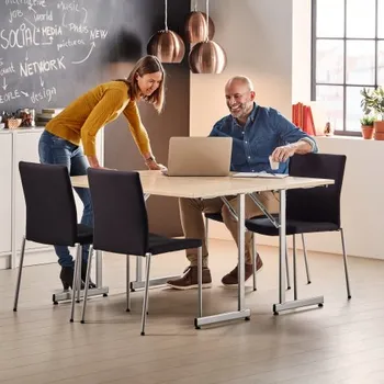 Jídelní stůl AJprodukty Skládací kongresový stůl Claire, 1400x700 mm, bříza, černá 143583